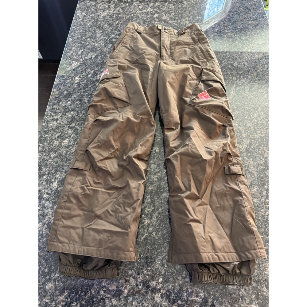 Burton Cargo Snowboard Ski Pants Sz M Youth Brown Waterproof Insulated Outdoor